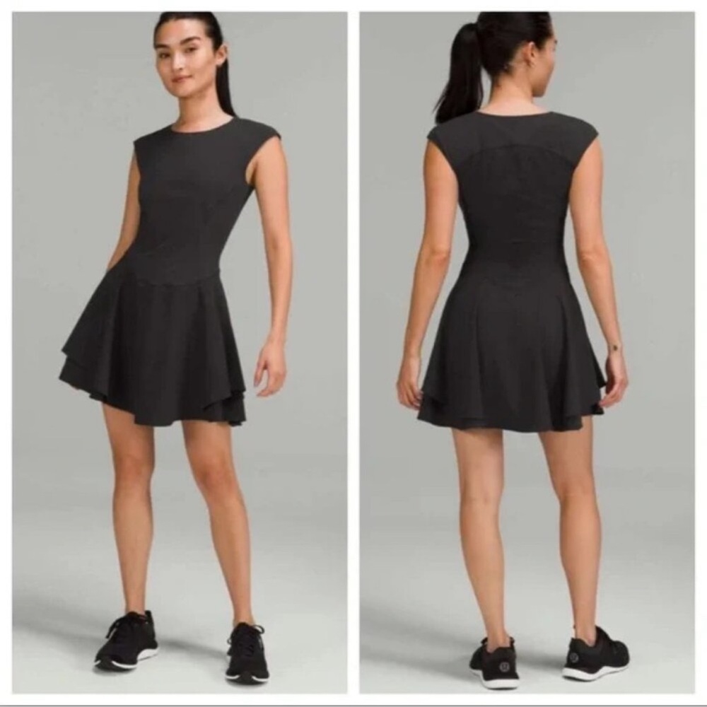 NWOT Lululemon Everlux Mesh-Back Tennis Dress Black - Picture 2 of 7